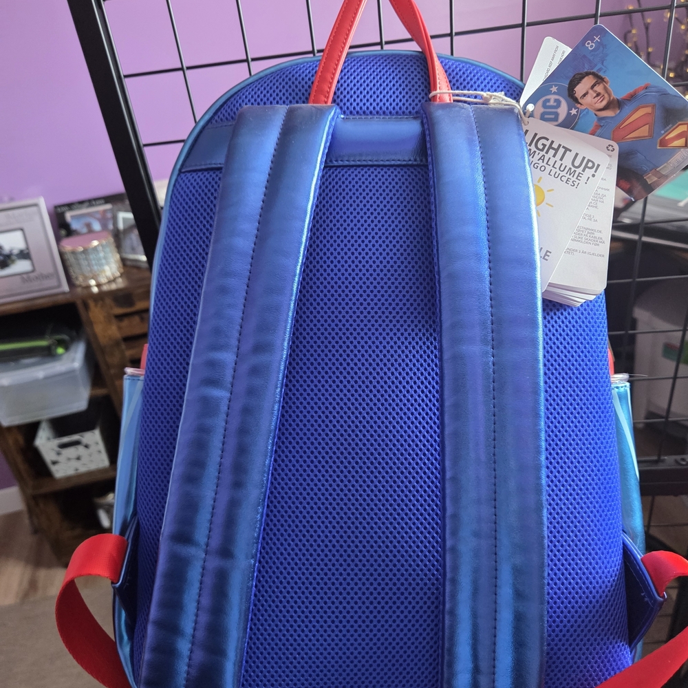 Loungefly Blue and Red Superman Backpack Full Size - Picture 2 of 10